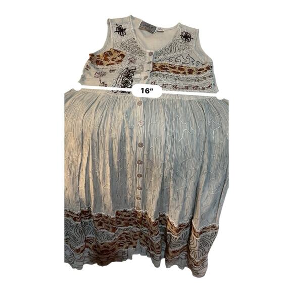 Indian Bohemian Embroidery Gray Leopard Maxi Dress Festival Size Medium - Picture 8 of 16